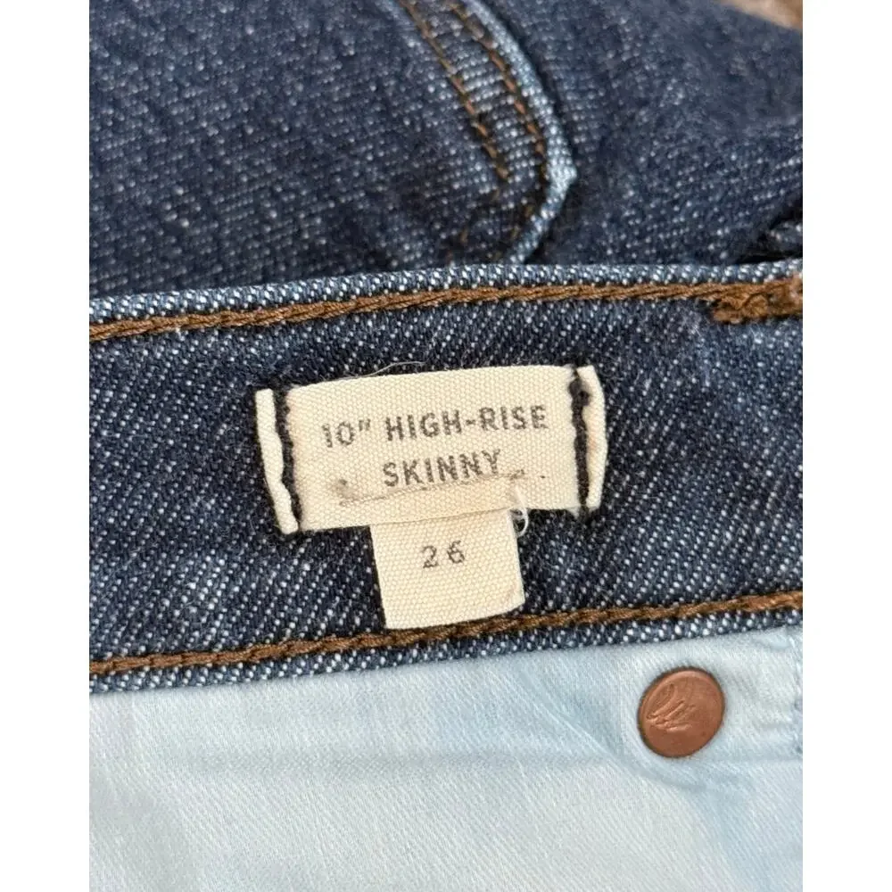 Madewell 10” High Rise Skinny Jeans Women’s 26 Blue Stretch Denim - Picture 4 of 10